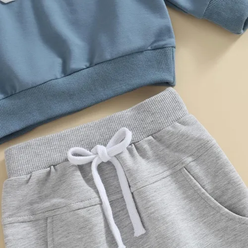 Vista 6 de Sprifallbaby Conjunto de ropa para bebé recién nacido, sudadera de manga larga y pantalones para niños pequeños, para otoño e invierno, 2 piezas