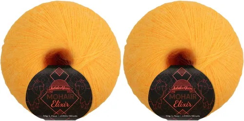 Vista 129 de JubileeYarn Mohair Elixir Yarn - 50g/Skein Baby Wool Blend - Cosmopolitan - 1 Skein