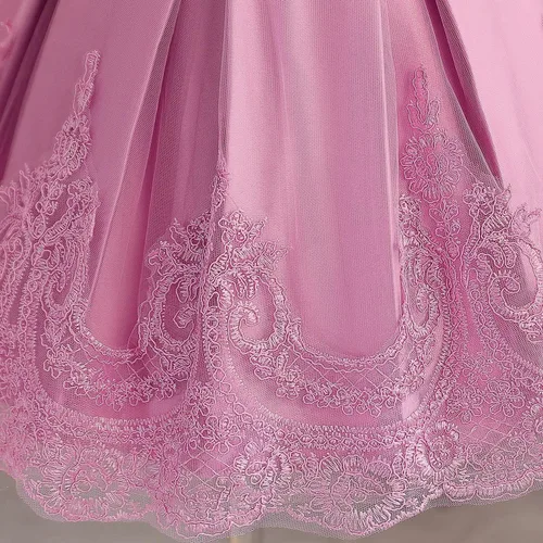 Vista 6 de NNJXD - Vestido de princesa de tul con flores, para usar en bodas, para niñas pequeñas y bebés