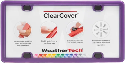 Vista 15 de WeatherTech ClearCover - Cubierta de lente de acrílico transparente con marco duradero que protege las matrículas, color negro