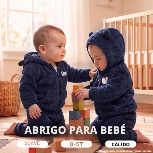 Vista 5 de Chaqueta de forro polar para bebé niño y niña, ropa de invierno para niños, abrigo para niños pequeños, suéter para niños Azul