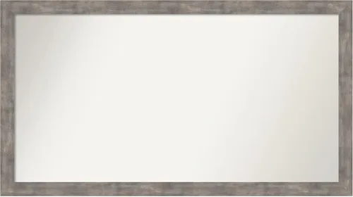 Vista 253 de Amanti Art Silver Bathroom Mirror for Over Sink, 26x45 Custom Made Marred Pewter Rectangle Vanity Mirror, Oversize Casual Wood Frame, Hangs Estaño