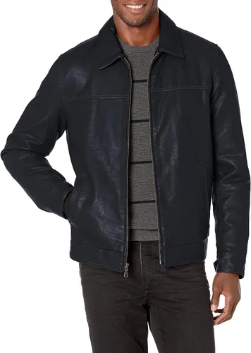 Vista 6 de Tommy Hilfiger Chaqueta clásica de piel sintética, para hombre Negro