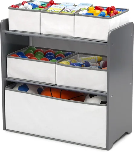 Vista 9 de Delta Children - Juego de 4 piezas para cuarto de juegos para niños pequeños, gris/blanco