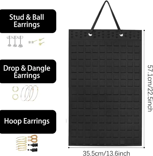 Vista 2 de Classycoo Organizador de aretes colgantes, soporte para aretes colgantes, con capacidad para hasta 270 pares, organizador colgante de pared
