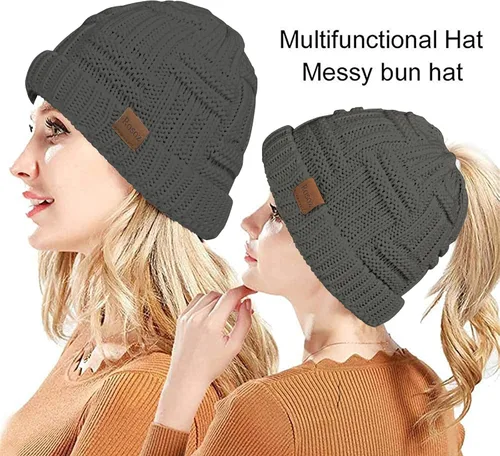 Vista 2 de Rosoz 1 y 2 paquetes de gorros de invierno para mujer