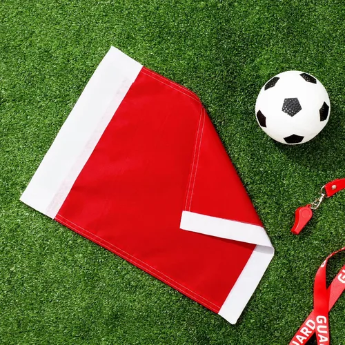 Vista 7 de Mepase Banderas de fútbol de repuesto, 4 unidades, banderas de esquina de fútbol rojo, equipo de fútbol de árbitro para pista de fútbol, voleibol