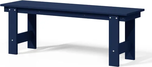 Vista 16 de WestinTrends Ashore Outdoor HDPE - Banco de patio con espalda descubierta de 48 pulgadas, color negro