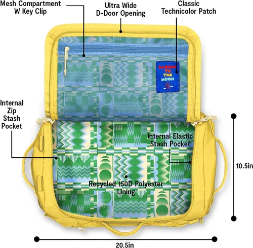 Vista 4 de Baboon to the Moon Go-Bag Small 40L - Correas desmontables, bolsa de lona pequeña para viajes, bolsa de gimnasio para mujeres, bolsa de viaje