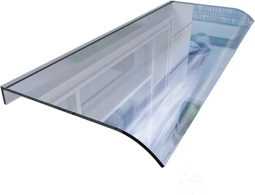 Vista 5 de Toldo transparente para puerta delantera, toldo curvo, cubierta de policarbonato, toldo para toldo, cubierta de refugio para lluvia, toldo