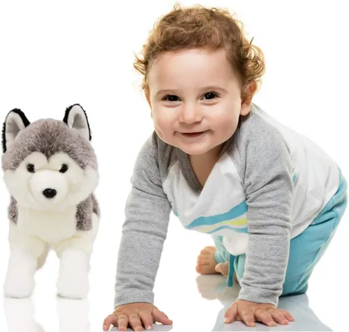 Vista 7 de Ice King Bear Peluche realista de Husky siberiano, juguete de peluche, 13 pulgadas de longitud (original)