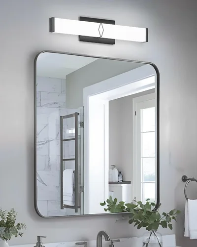 Vista 7 de Lámparas de baño sobre espejo, luces modernas de tocador de 16 pulgadas para baño, barra de luz LED regulable de 20 W, 2000 lm, accesorios de Negro