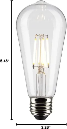 Vista 9 de Satco 6Pk 5w ST19 LED 2700K base media regulable - 40w equiv