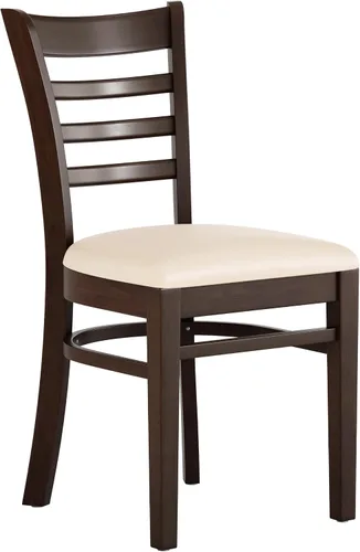 Vista 11 de Flash Furniture HERCULES Series Silla de restaurante de madera natural con respaldo de escalera - Asiento de vinilo burdeos Asiento de vinilo
