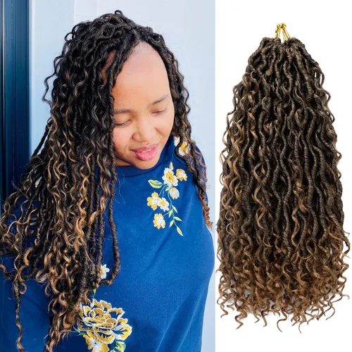 Vista 26 de 8 pulgadas Goddess Faux Locs pelo de ganchillo para mujer negro 7 paquetes de rastas estilo bohemio río para mujeres niños cabello pre rizado