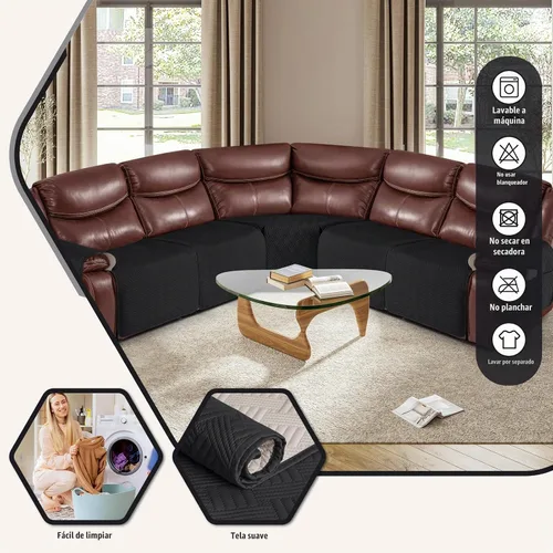 Vista 6 de KinCam Fundas impermeables para sofá modular reclinable, fundas de sofá reclinable de gran tamaño para sofá en forma de L, funda de sofá