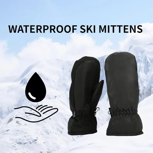 Vista 2 de ONNAS Guantes de esquí impermeables de invierno cálidos guantes de snowboard para hombres y mujeres, guantes térmicos resistentes al viento, guantes