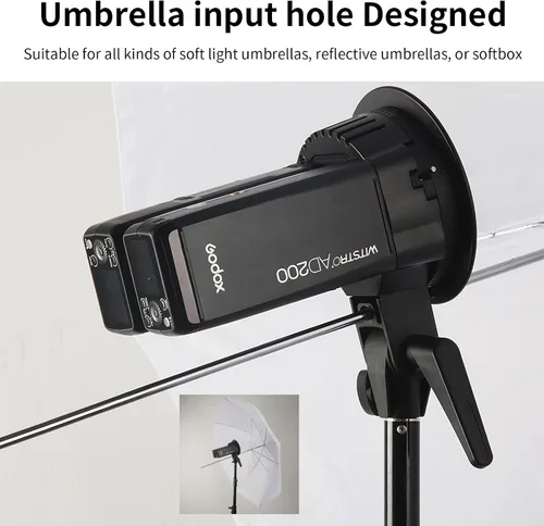 Vista 6 de Godox AD-B2 - Cabezal de luz de doble tubo tipo S Bowens Mount Flash Soporte de cabeza doble para instalar 2 flashes de bolsillo Godox AD200