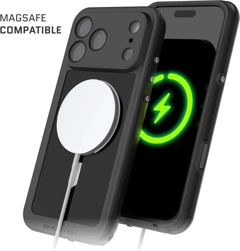 Vista 63 de Ghostek NAUTICAL funda delgada para iPhone 14 Plus a prueba de golpes impermeable con protector de pantalla y imán MagSafe con carga inalámbrica