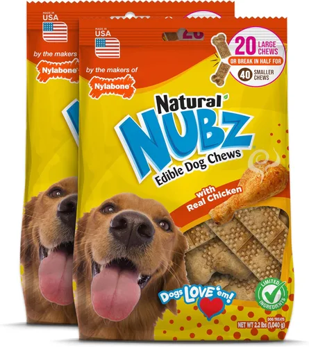 Vista 14 de Nylabone Nubz - Golosinas naturales para perros hechas con pollo real