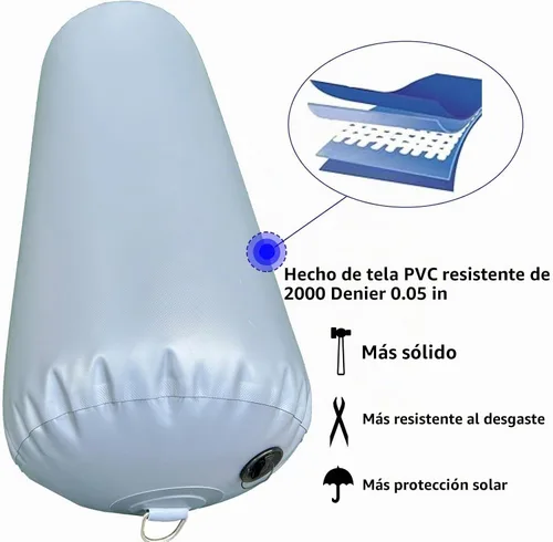 Vista 5 de Defensa inflable resistente grande del barco del PVC para el acoplamiento y los barcos de vela del yate Negro 18"x30