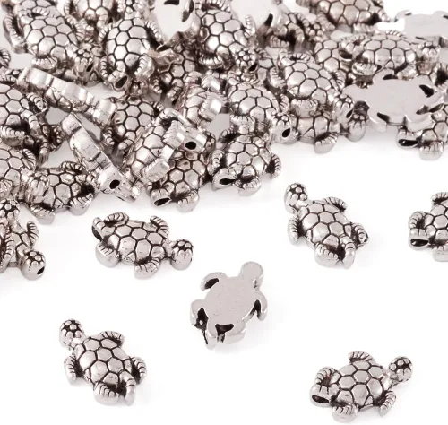 Vista 10 de Megapet - Cuentas espaciadoras de plata antigua estilo tibetano para fabricación de joyas, Metal