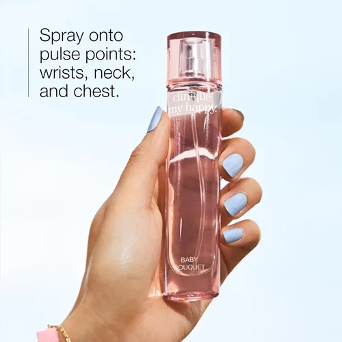 Vista 4 de Clinique My Happy Fragrance Spray Cocoa & Cashmere, Baby Bouquet, Cookies & Kisses, Indigo Mist, Lily of the Beach, Peony Picnic Perfumes for