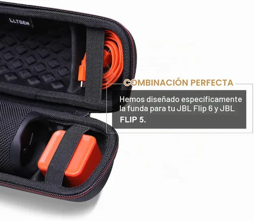 Vista 5 de LTGEM - Funda para altavoz Bluetooth portátil JBL Flip 7/6/5/Grip 11. Negro