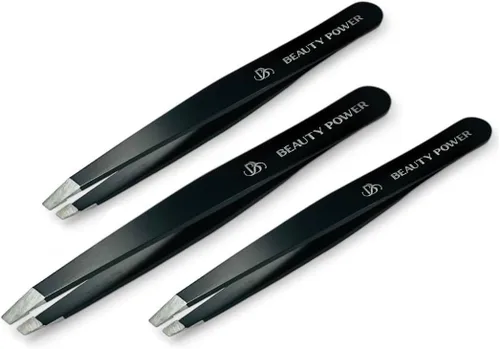 Vista 10 de Beauty Power Pinzas Inclinadas Profesionales de Ultra-Precisión para Cabello Facial de Mujer - Acero Inoxidable Alemán, Pinzas para Hombres