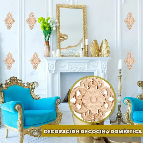 Vista 4 de Sanwuta 20 apliques tallados en madera para decoración de puertas