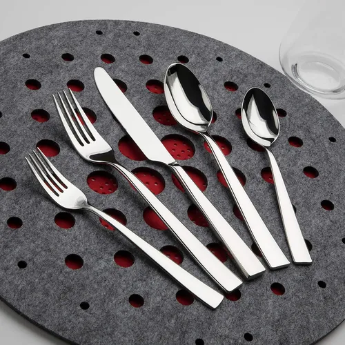 Vista 4 de Gourmet Settings Juego de cubiertos de acero inoxidable pulido, 60 piezas, 12 cubiertos de cocina, cuchillo, tenedor, cuchara