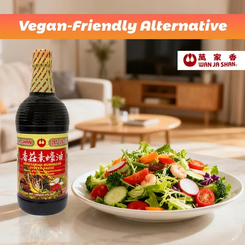 Vista 2 de Wan Ja Shan Salsa vegetariana de champiñones y ostras, de 33.8 onzas líquidas. .