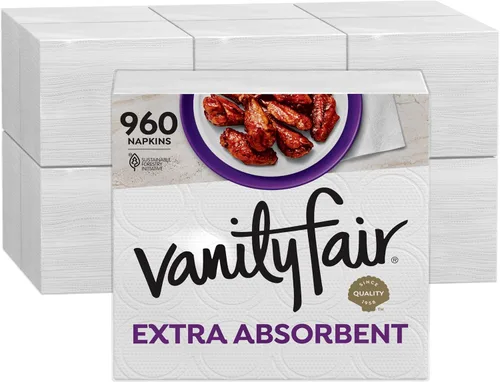 Vista 10 de Vanity Fair Servilletas, servilletas de papel extra absorbentes, 80