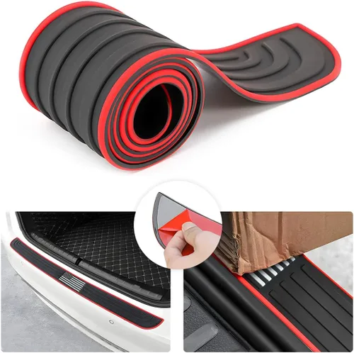 Vista 14 de Protector de parachoques trasero de automóvil, tira de goma antiarañazos para la mayoría de automóviles y SUV trunk-door entry coverage, abrasion
