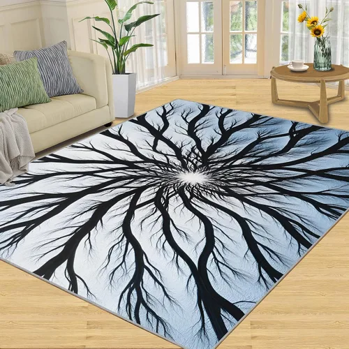 Vista 26 de Monstera Print Rugs for Bedroom, Luxury Monstera Area Rug, Tropical Plants Rugs for Living Room, Indoor Non-Slip Rug, Machine Washable Carpet for