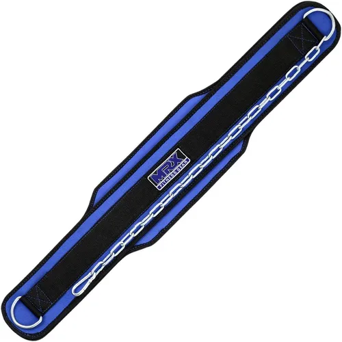 Vista 3 de MRX - Cinturón de levantamiento de pesas con cadena de metal para ejercicio y fitness