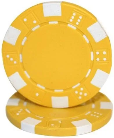 Vista 6 de Brybelly Clay Composite Striped Dice 11.5-gram Poker Chips (100-pack) - Blank Non-denominated Poker Chips - Custom Cash Games and Home Casino Poker
