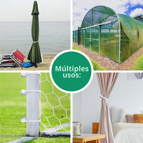 Vista 3 de 50 mini cuerdas elásticas de bolas blancas, cuerda elástica resistente de 4 pulgadas para exteriores con bolas, bolas elásticas de lona