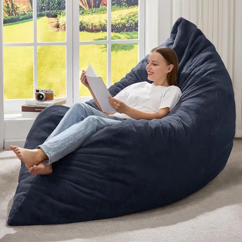 Vista 27 de Hobestluk Adult Bean Bag Chair 3 in 1 Convertible Large Bean Bag Sofa Ash Grey