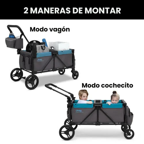 Vista 3 de Cochecito estilo carrito todoterreno Jeep Sport de Delta Children - Incluye toldo, organizador para padres, manillar ajustable, bandeja