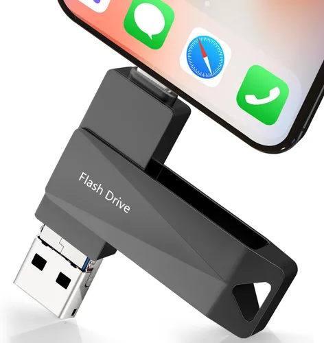 Vista 9 de Memoria USB Qainerly de 512 GB para teléfono, todos los modelos, almacenamiento de transferencia de diseño 4 en 1, iPad/PC/Android