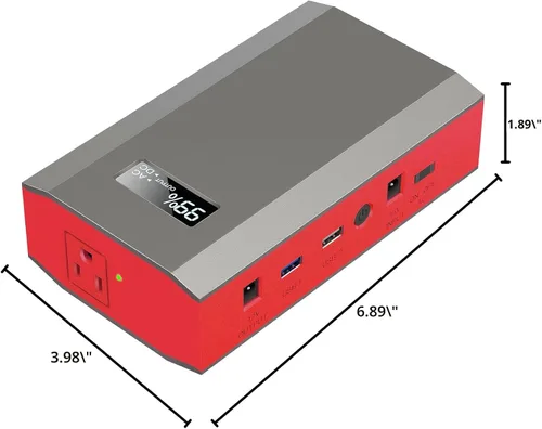 Vista 8 de Estación de energía portátil con panel solar de 30 W, 120 W 110 V USB-C, generador de batería con panel, banco de energía solar con salida de CA
