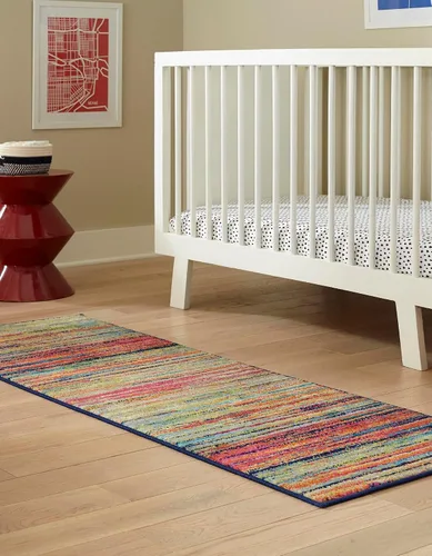 Vista 4 de Unique Loom Azalea Collection - Alfombra de área Kehr (Runner 2' 0" x 6' 0", turquesa/verde azulado)