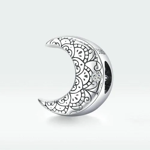 Vista 2 de Abalorio de plata de ley 925 con diseño de ojo del diablo con la mano de Fátima para pulsera Pandora