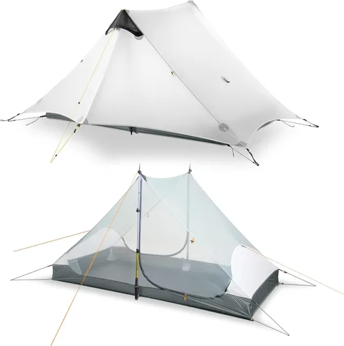 Vista 18 de LANSHAN Tienda de Campaña Ultraligera de 3 Temporadas para Mochilero para 1 Persona o 2 Personas Camping, Trekking, Kayak, Escalada, Senderismo