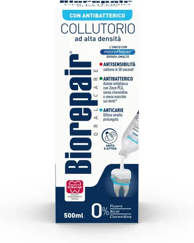 Vista 2 de Biorepair: Enjuague bucal " Collutorio " con antibacterical - 16.9 fl oz/16.9 fl.oz [ importación italiana ]