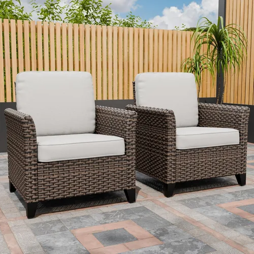 Vista 22 de EAGLE PEAK Ocean Vista - Sofá de mimbre para patio al aire libre, cojines profundos, muebles de ratán resistentes a la intemperie, sofá biplaza