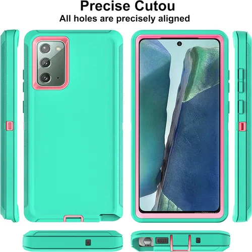 Vista 5 de Funda para Note 20, Galaxy Note 20 con protector de pantalla de TPU flexible autorreparable [2 unidades], funda 3 en 1 de cuerpo completo a prueba