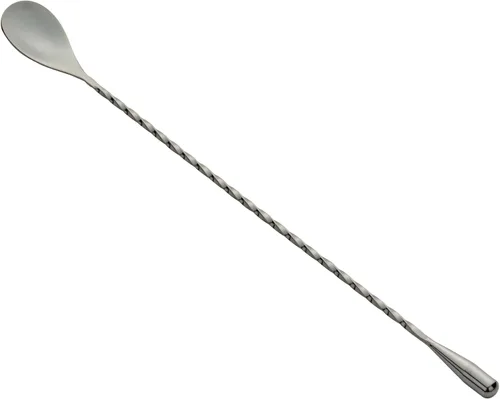 Vista 2 de Restaurantware Bar Lux - Cuchara de barra de 12 pulgadas, 1 cuchara agitadora de cóctel con mango de sacacorchos, cuchara mezcladora larga de acero