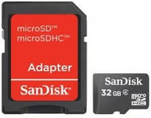 Vista 2 de SanDisk, tarjeta portátil microSDHC con adaptador, Negro